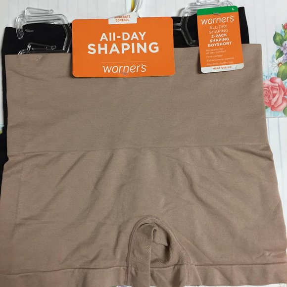 Warner's All-Day Shaping 2-Pack Boyshort (Large) - Picture 1 of 16